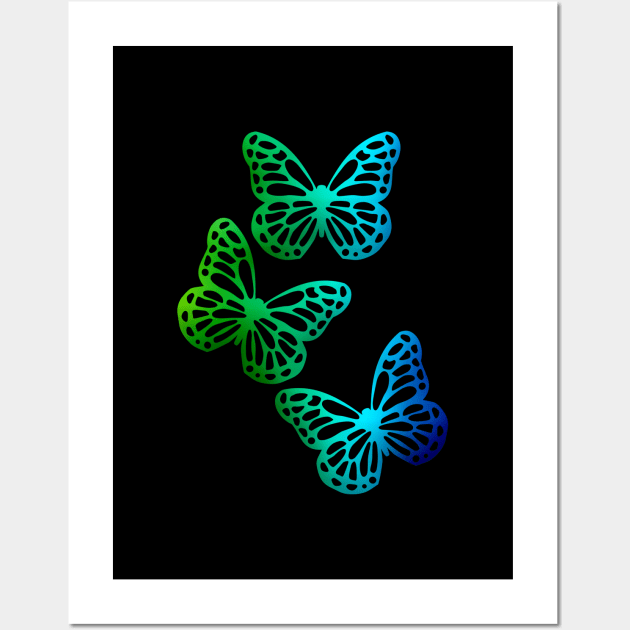 Colorful Butterfly Wall Art by Family shirts